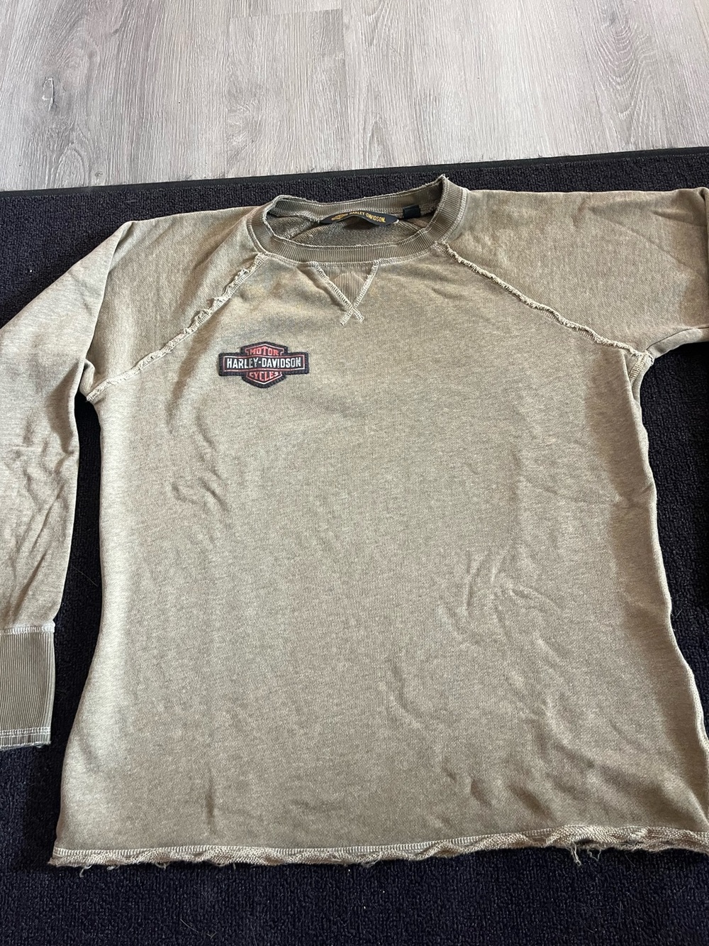 Harley-Davidson Olive Green Crewneck Sweatshirt with Patch